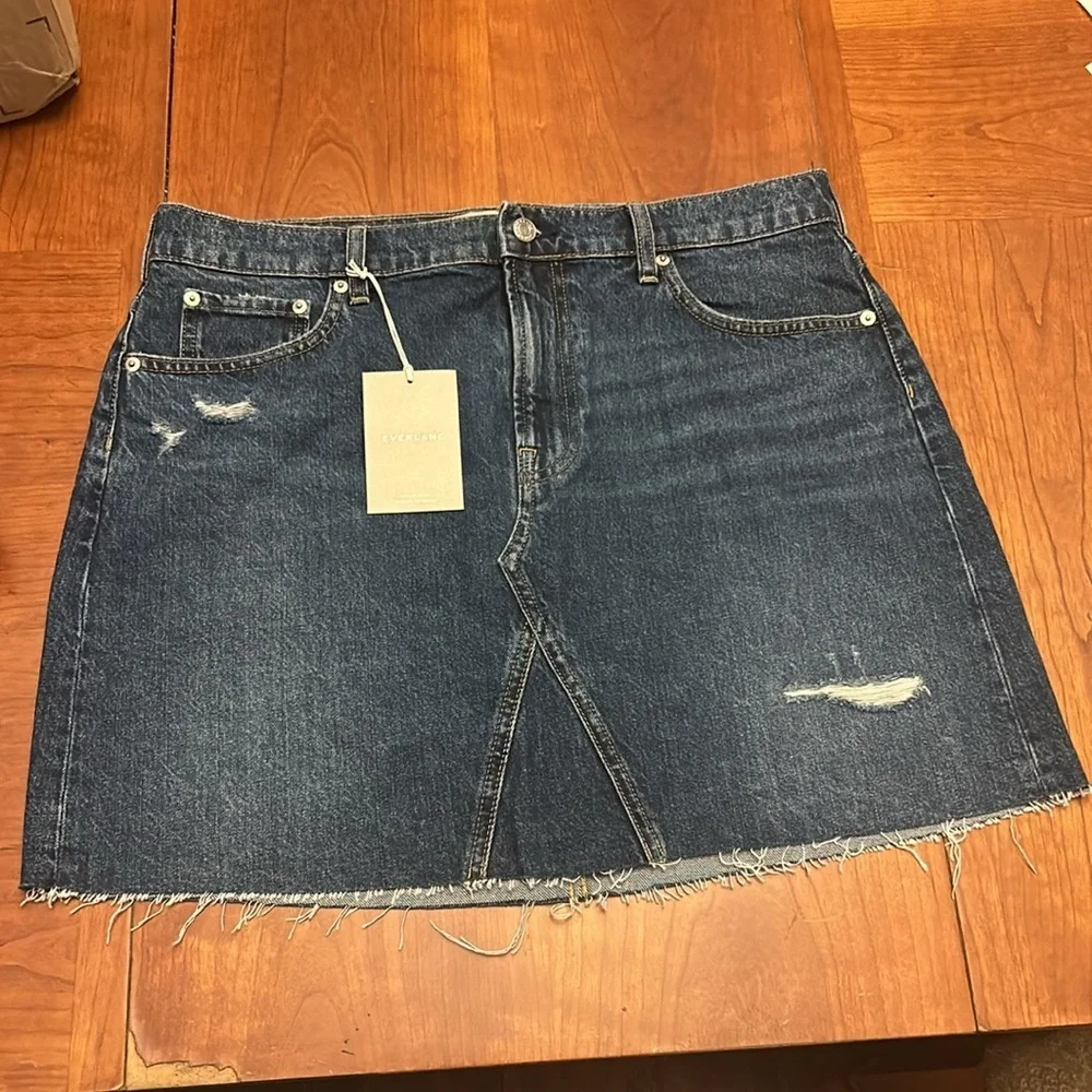 Everlane Deconstructed Denim Skirt size 33 NEW WITH tags